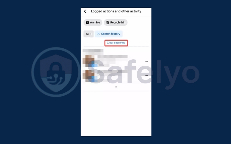 Pressing the Clear Search option