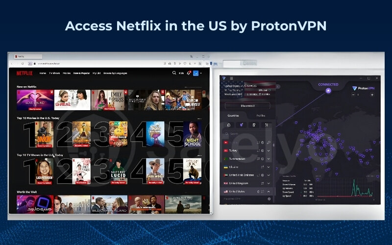 Access Netflix in the US by ProtonVPN