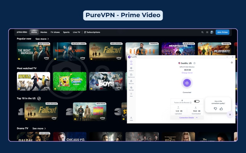 PureVPN successfully unblocks Prime Video