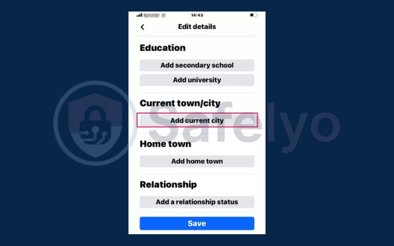 Select Add current city