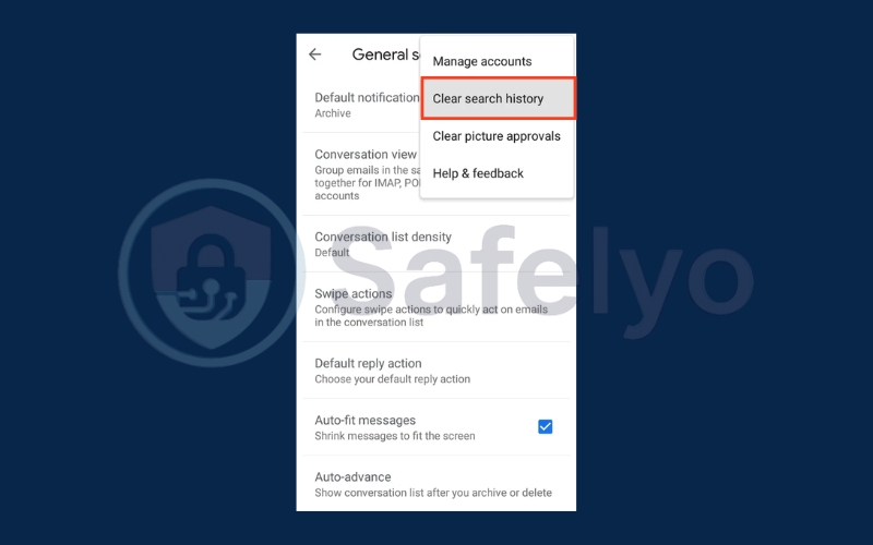 Select Clear search history