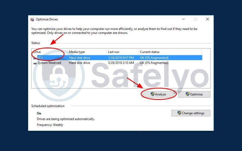 Select a drive and click Analyze