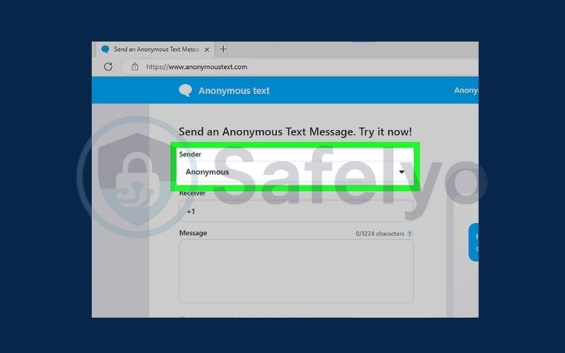 Select a phone number in Sender section