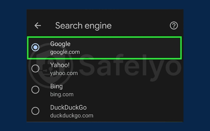Select a search engine other than Bing