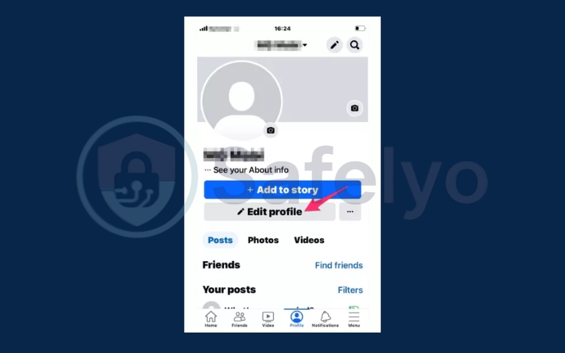 Select the Profile section and choose the Edit profile option