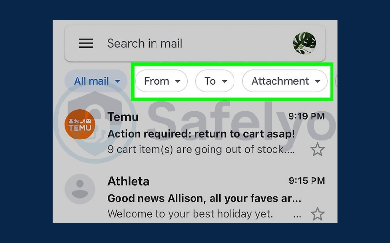 Sort or search your archived mail