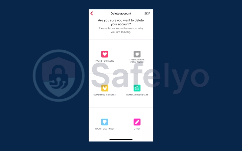 Specify the reason or skip this step