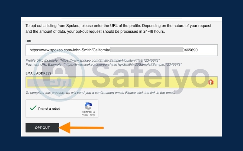 Submit your Spokeo opt-out request