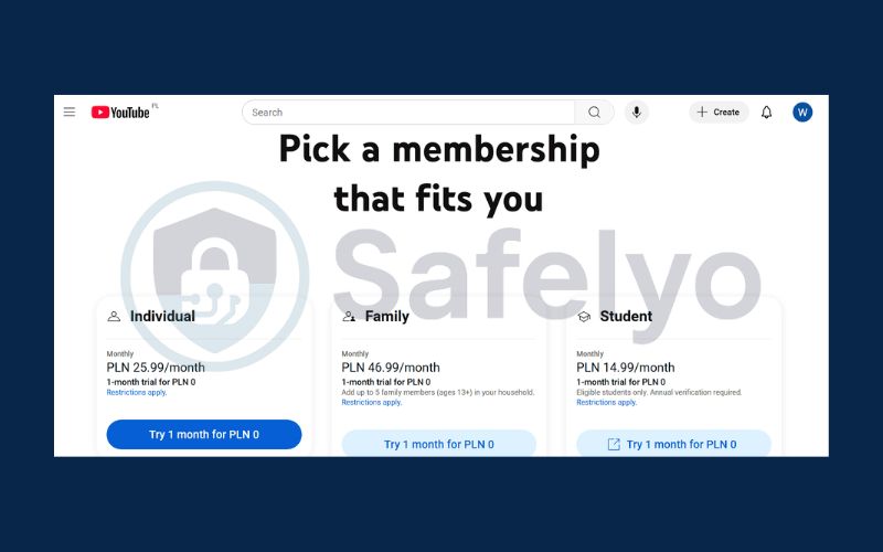 Subscribe to YouTube Premium