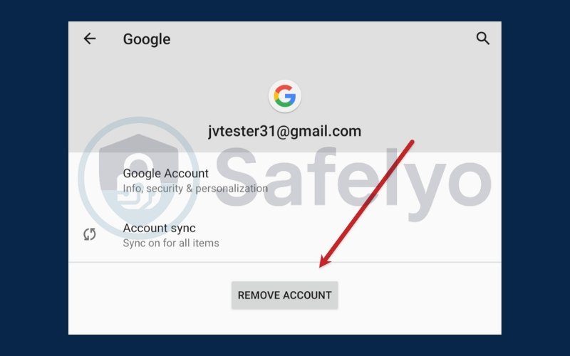 Tap Remove Account at the bottom of the screen