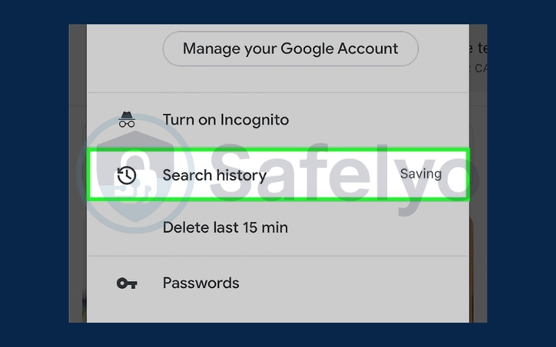 Tap Search history