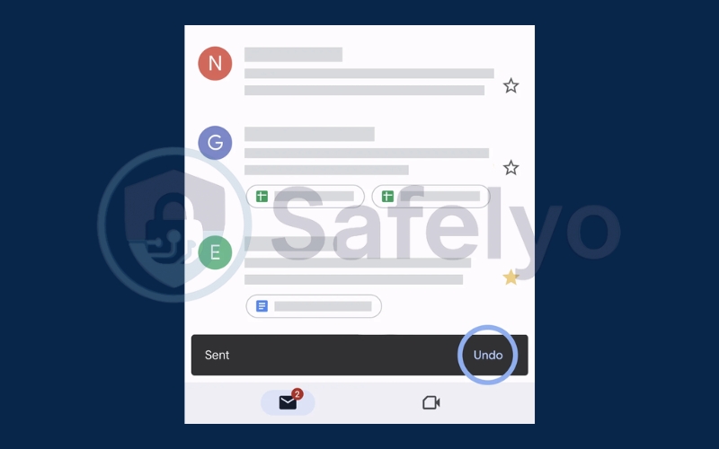 Tap Undo on your phone