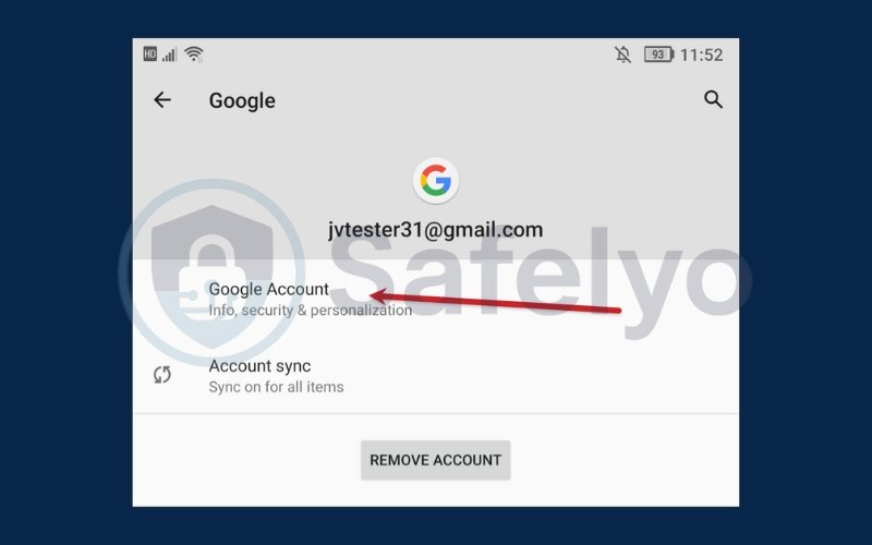 Tap on Google Account