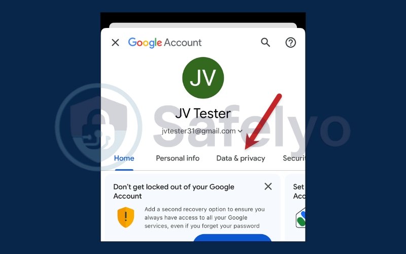 Tap on the Data & privacy tab