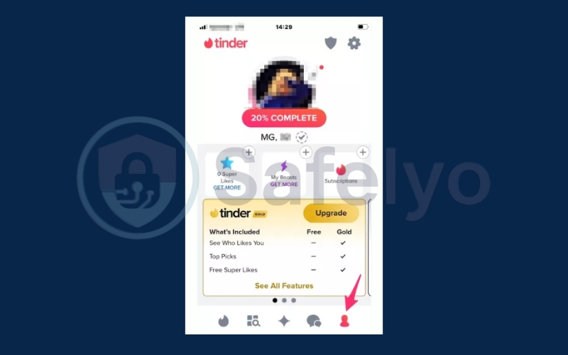 Tap on the profile icon