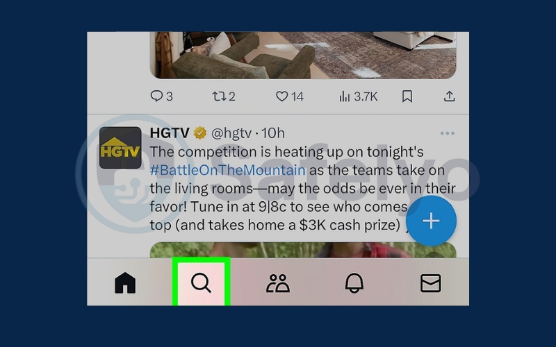Tap the search tab Search