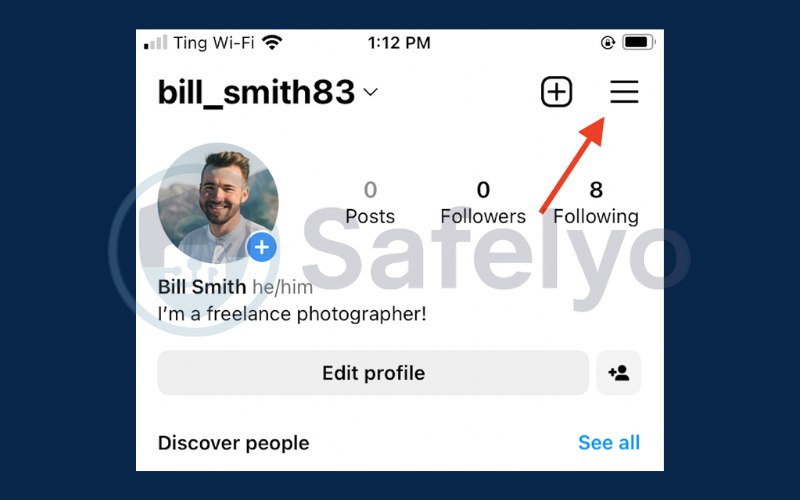 Tap the three lines icon in the upper right-hand corner