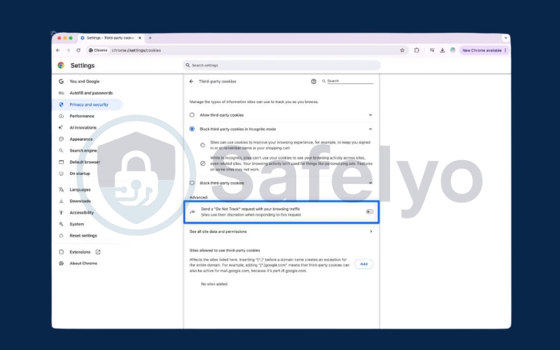 Tell websites and apps not to track you