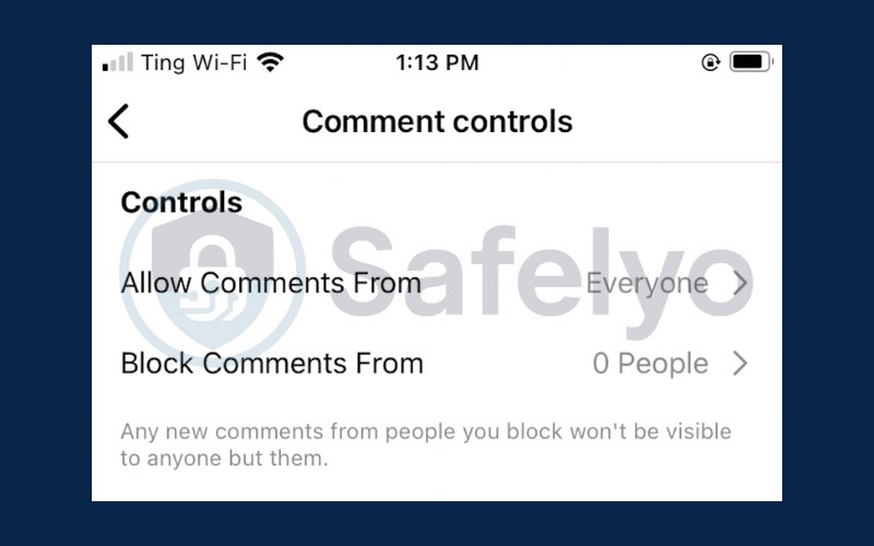 This will bring you to your Comment controls