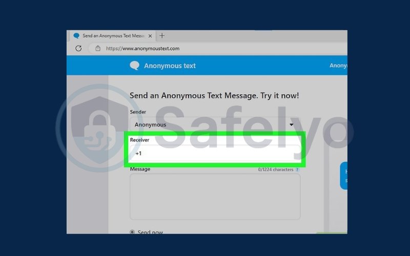 Type the recipient's phone number