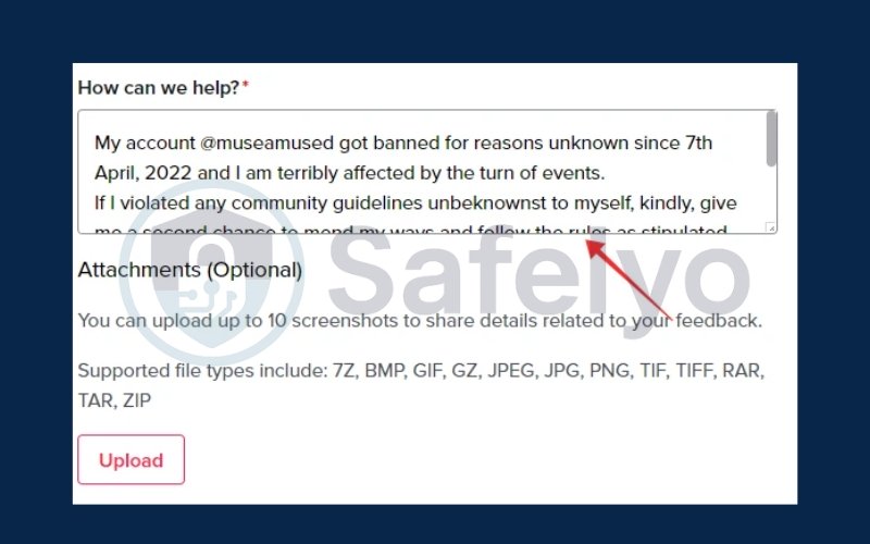 Under Tell us more select the option