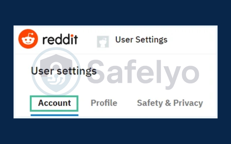 Under the Account tab, scroll to the bottom of the page