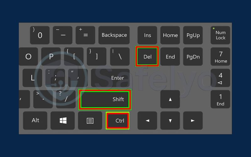 Use the clear browsing data shortcut Use the clear browsing data shortcut