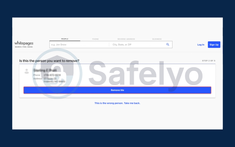 Verify the listing is correct and click Remove me