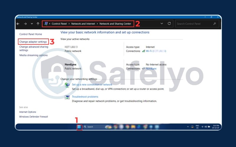 Accessing your network connections Accessing your network connections