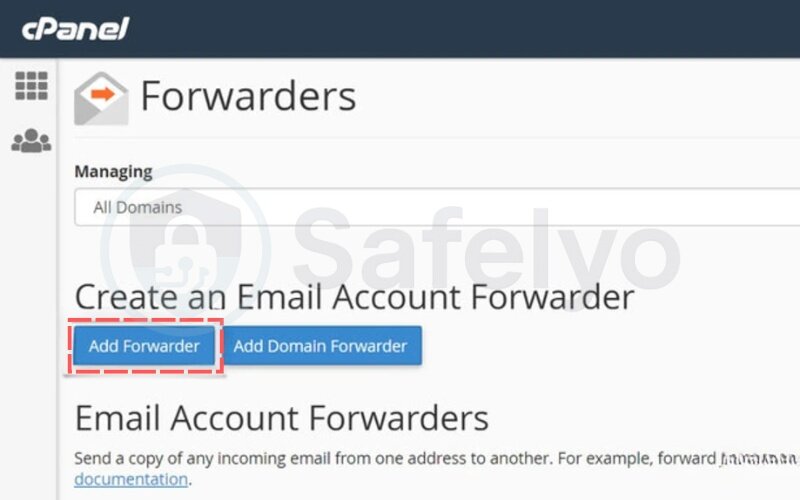 Click on “Add Forwarder” to create a new rule