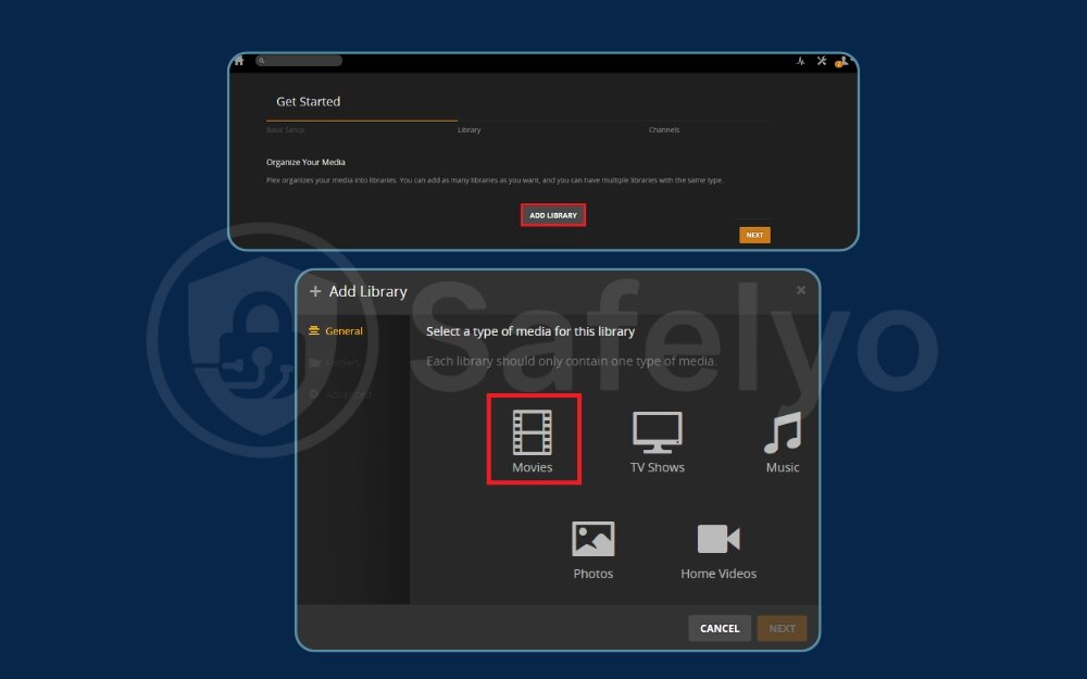 Add the Plex library Add the Plex library
