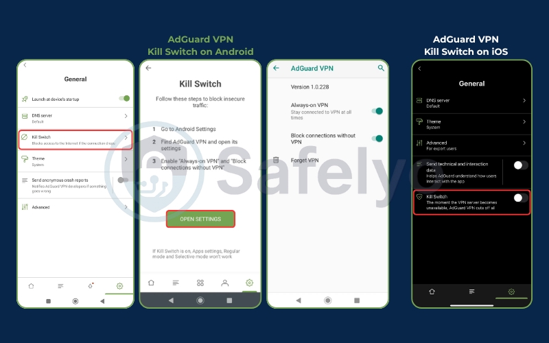 AdGuard VPN Kill Switch on mobile