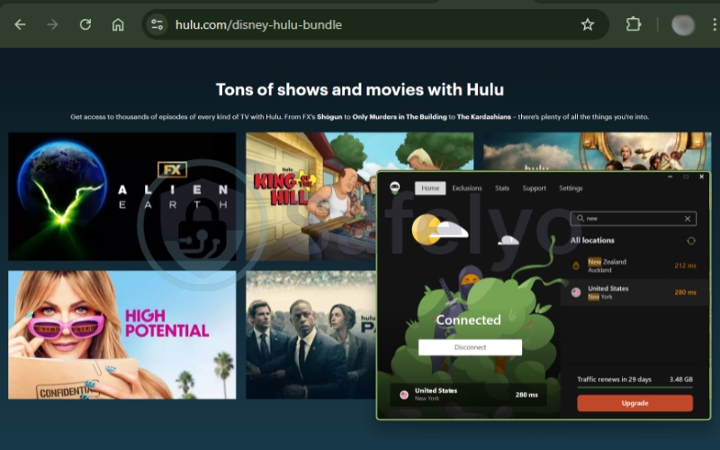 AdGuard VPN unblocks Hulu