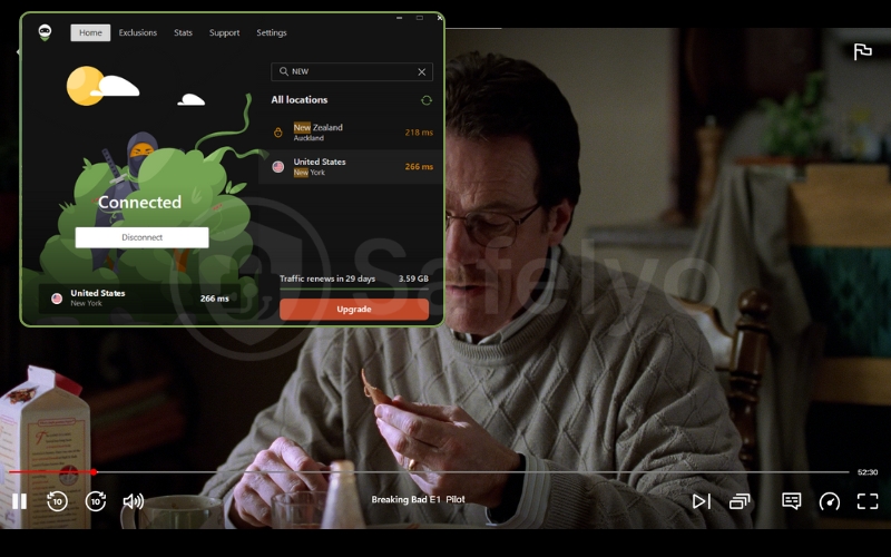 AdGuard VPN unblocks Netflix US libraries successfully