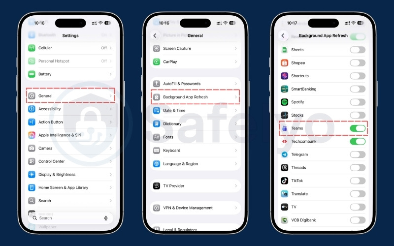 Allow Teams to use Background App Refresh