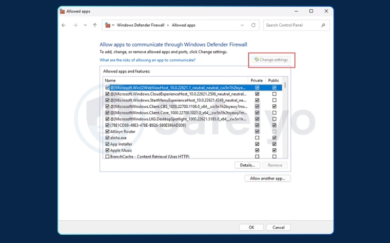 Allow VPN through your firewall - Windows