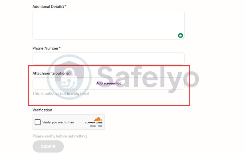 Attach supporting evidence