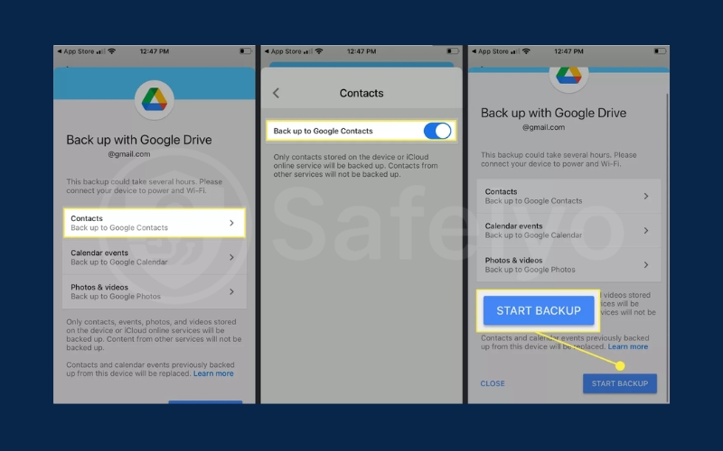 Share contacts with Google Drive 2
