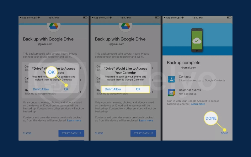 Share contacts with Google Drive 3