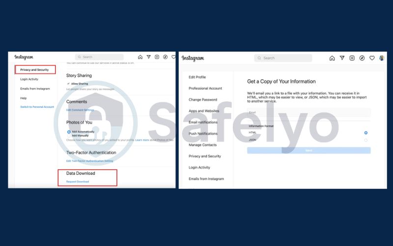 Back up your Instagram data Back up your Instagram data