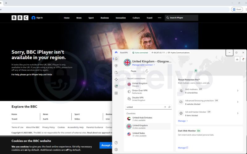 BBC iPlayer with NordVPN