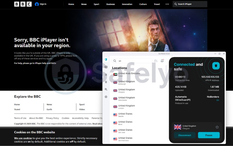 BBC iPlayer with Surfshark