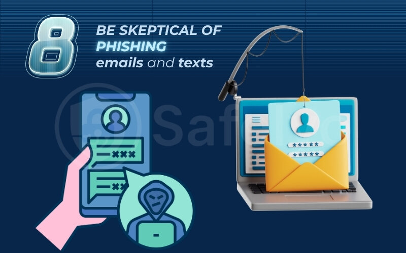 Be skeptical of phishing emails and texts