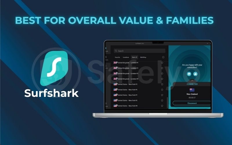 Best for overall value families: Surfshark