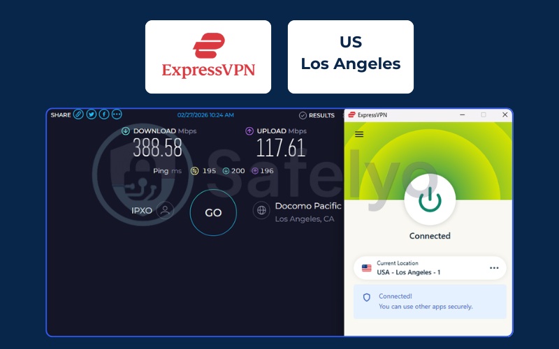 ExpressVPN – Speed test – US server