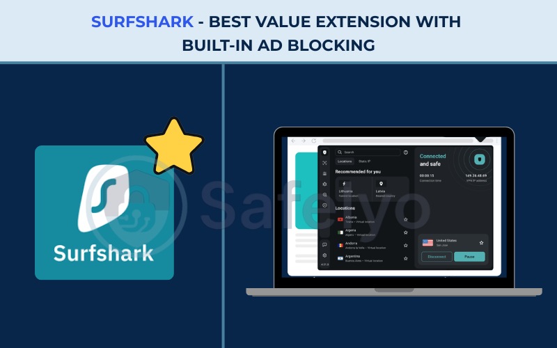 Best VPN extension for Chrome - Surfshark