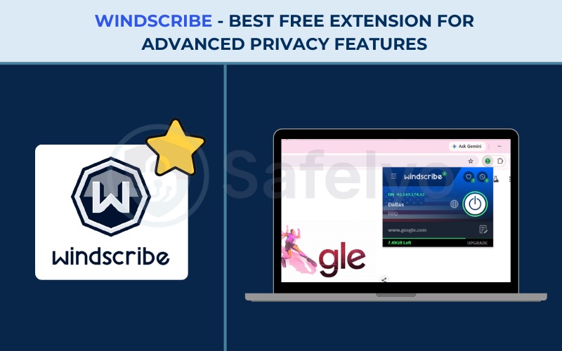 Best VPN extension for Chrome - Windscribe 