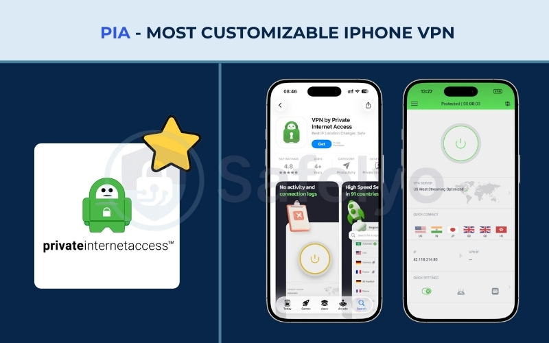 Best VPN for iPhone - PIA (Private Internet Access)