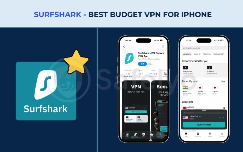 Best VPN for iPhone - Surfshark 