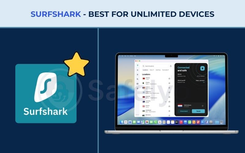 Best VPN for Mac  - Surfshark